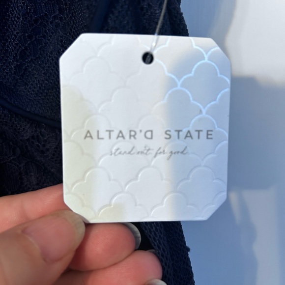 NWT Altar’d State Evalina satin maxi dress, size M - Picture 9 of 11